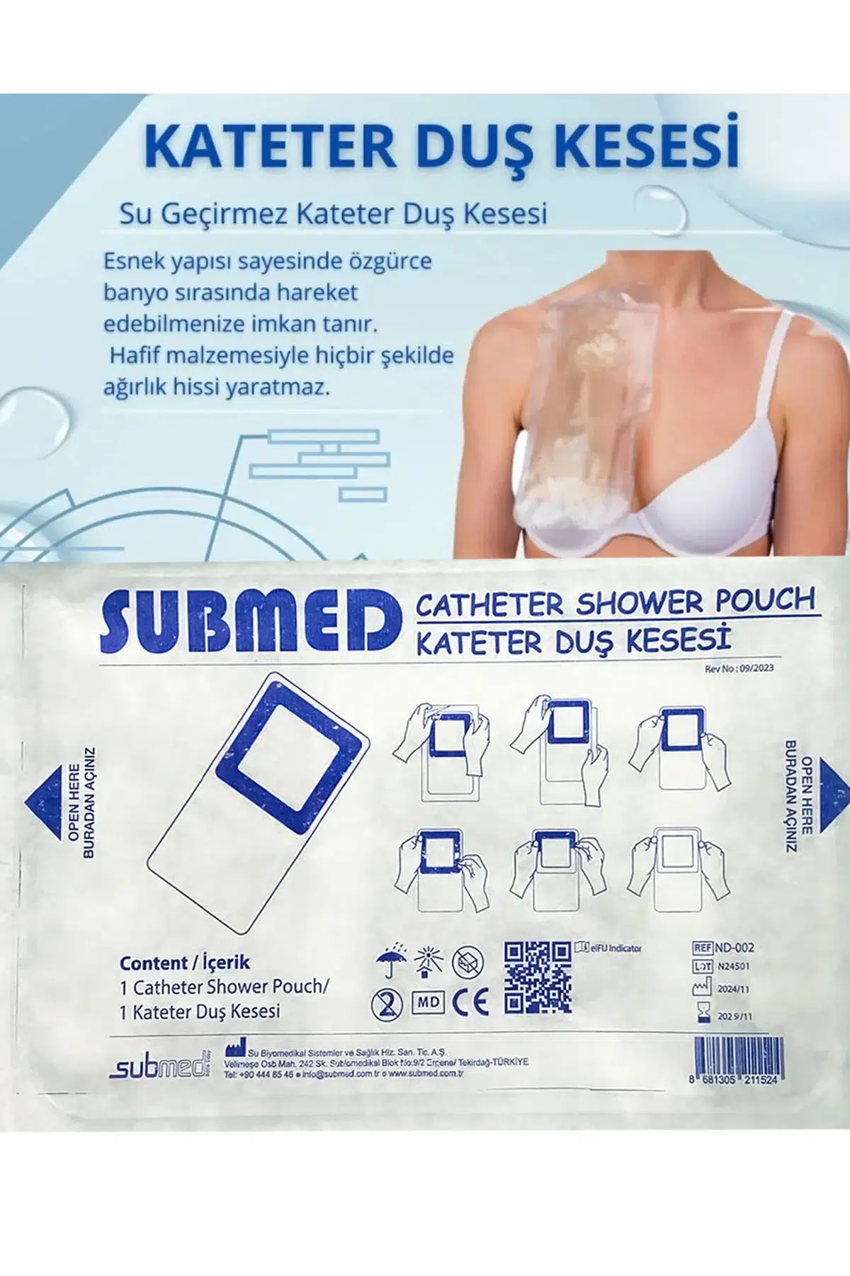 Kateter Duş Kesesi, Tek Kullanımlık, 1 Adet