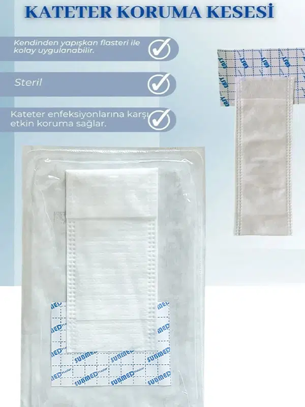 Diyaliz Kateter Koruma Kesesi Tek Kullanımlık 7,5cm X 20cm - 10 adet